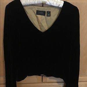 DANA BUCHMAN Black Velvet Evening Top